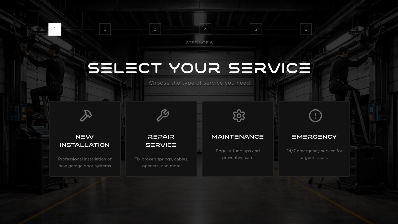 CAS Garage Door website screenshot